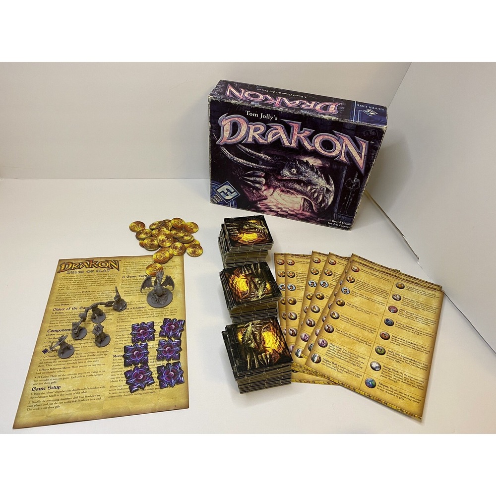 Drakon 3rd Edition Tom Jolly Fantasy Flight Games 2006 MISSING ONE HERO AS IS